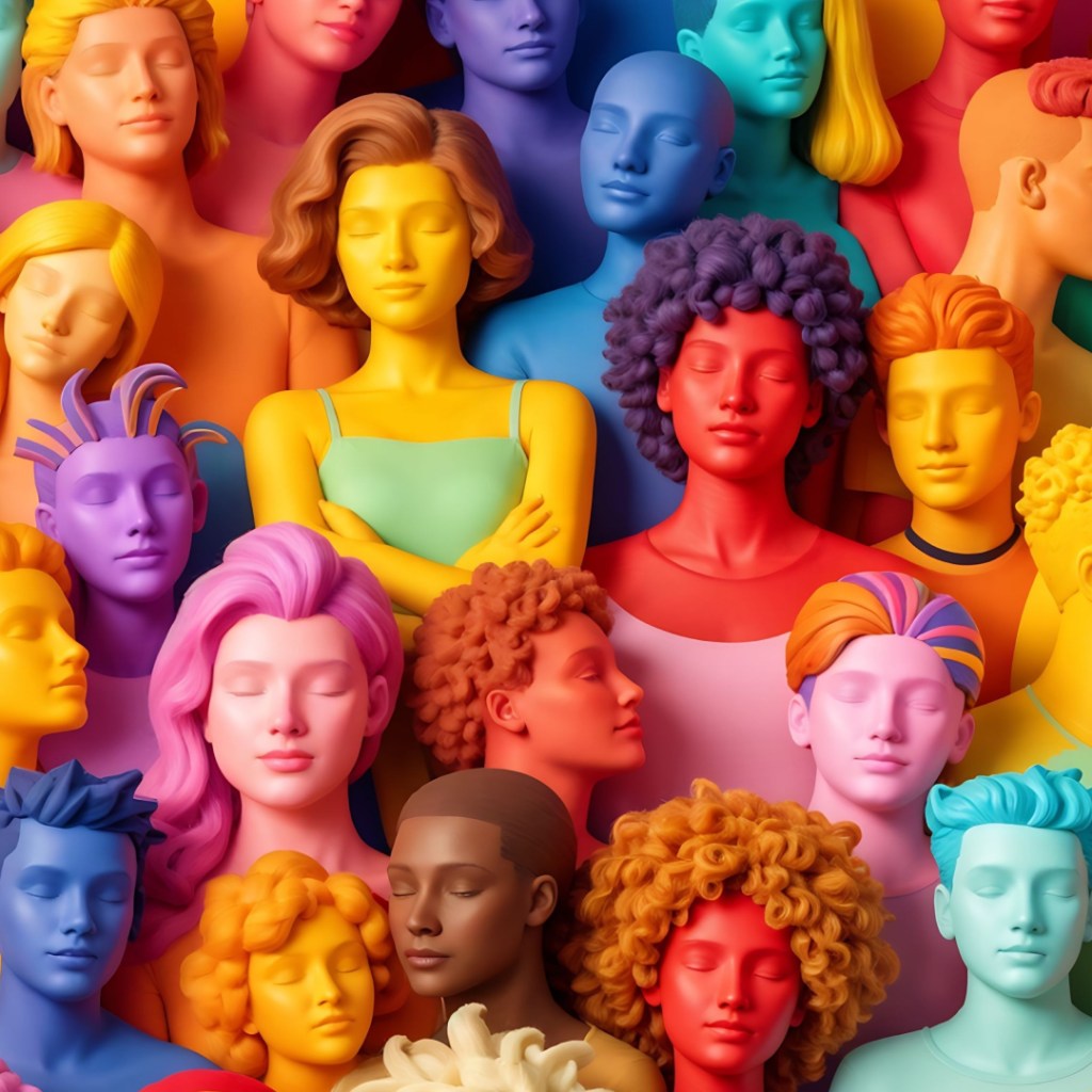A graphic of a group of people of different colours, genders, and faces.